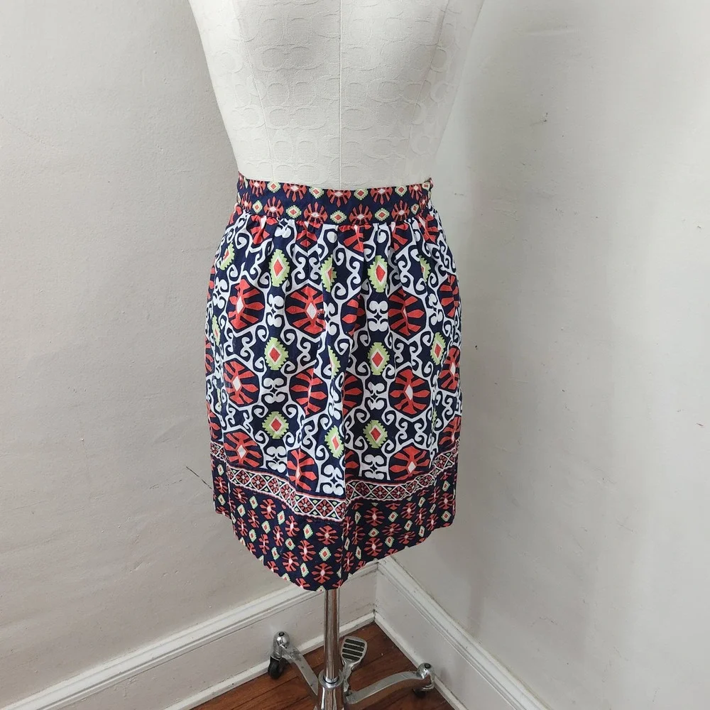 Vera Bradley Blue Orange‎ Geometric Cotton Half Apron Wrap Tie Waist